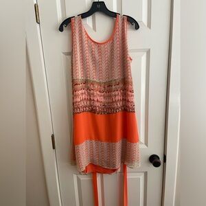 Orange Pattern Spring Dress
